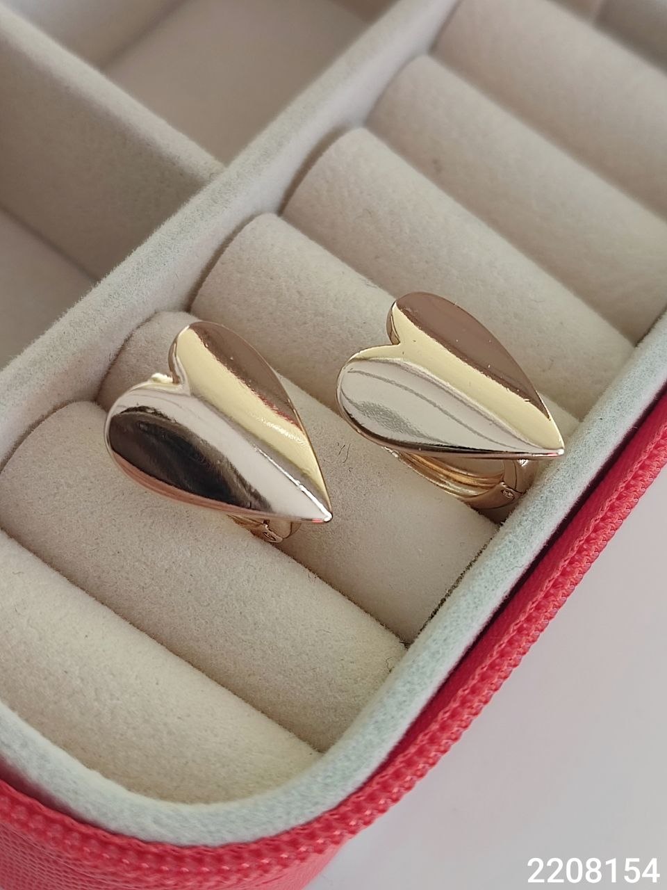 گوشواره قلب حلقه ای ژوپینگ روکش طلا و ضد حساسیت